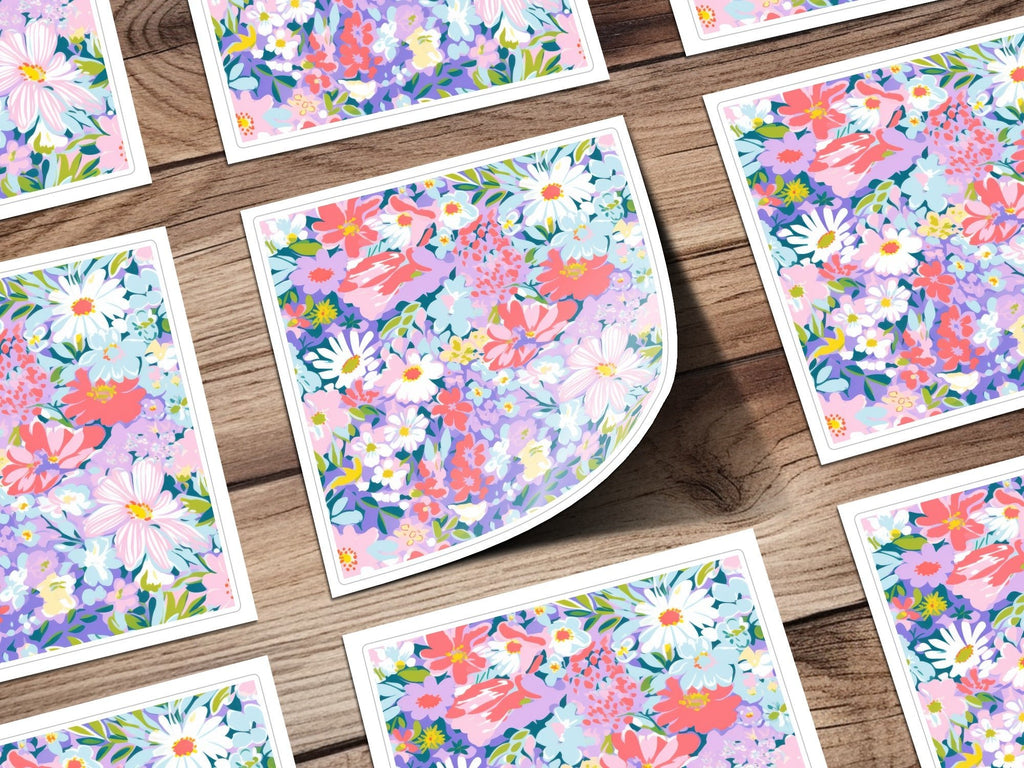 Preppy Floral Seamless Pattern, Ditsy Floral, Floral Design, Fabric Pattern, Flower Print, Commercial Use, Pastel Flowers Digital, 12x12 inches - Moore and Mountain