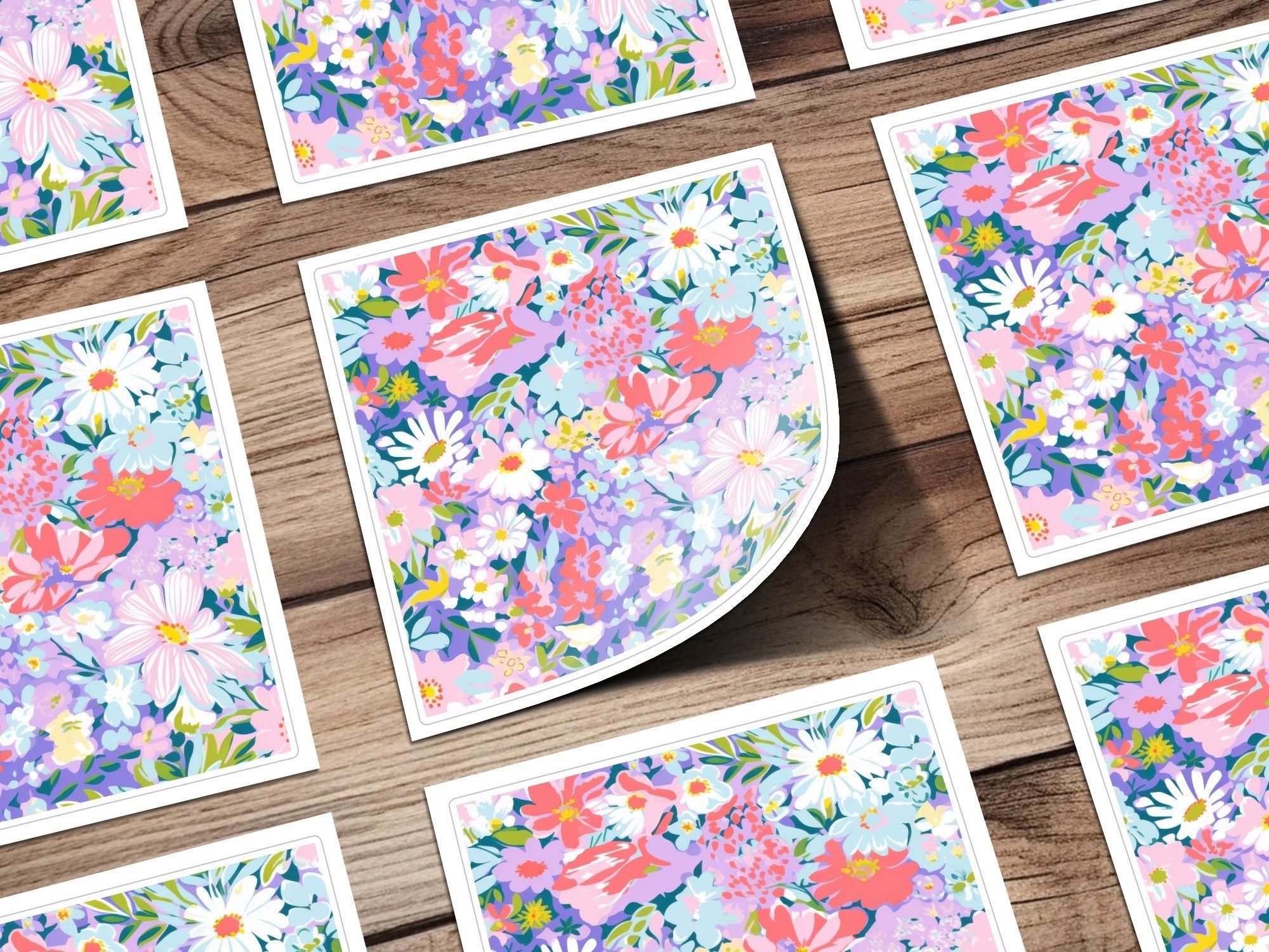 Preppy Floral Seamless Pattern, Ditsy Floral, Floral Design, Fabric Pattern, Flower Print, Commercial Use, Pastel Flowers Digital, 12x12 inches - Moore and Mountain