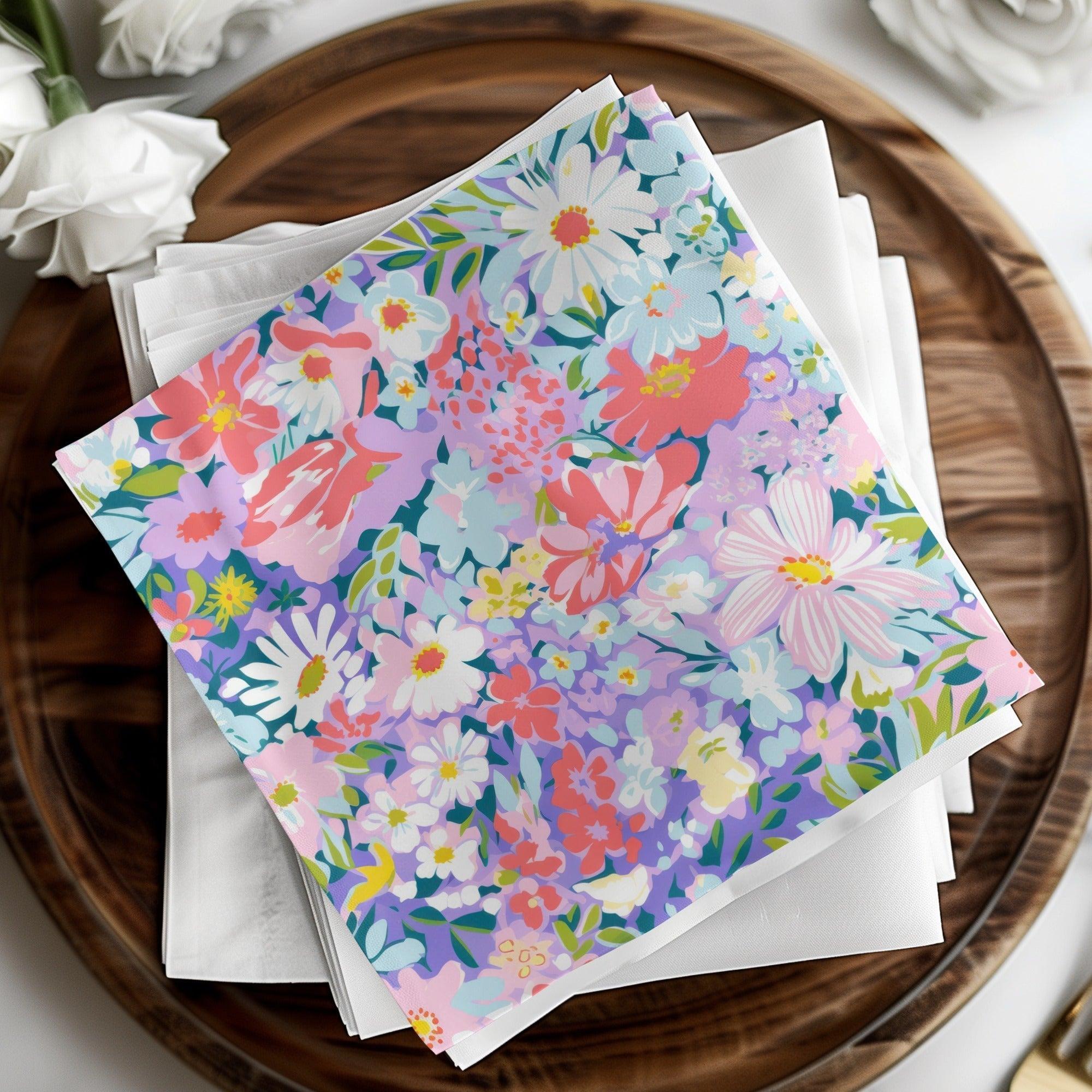 Preppy Floral Seamless Pattern, Ditsy Floral, Floral Design, Fabric Pattern, Flower Print, Commercial Use, Pastel Flowers Digital, 12x12 inches - Moore and Mountain