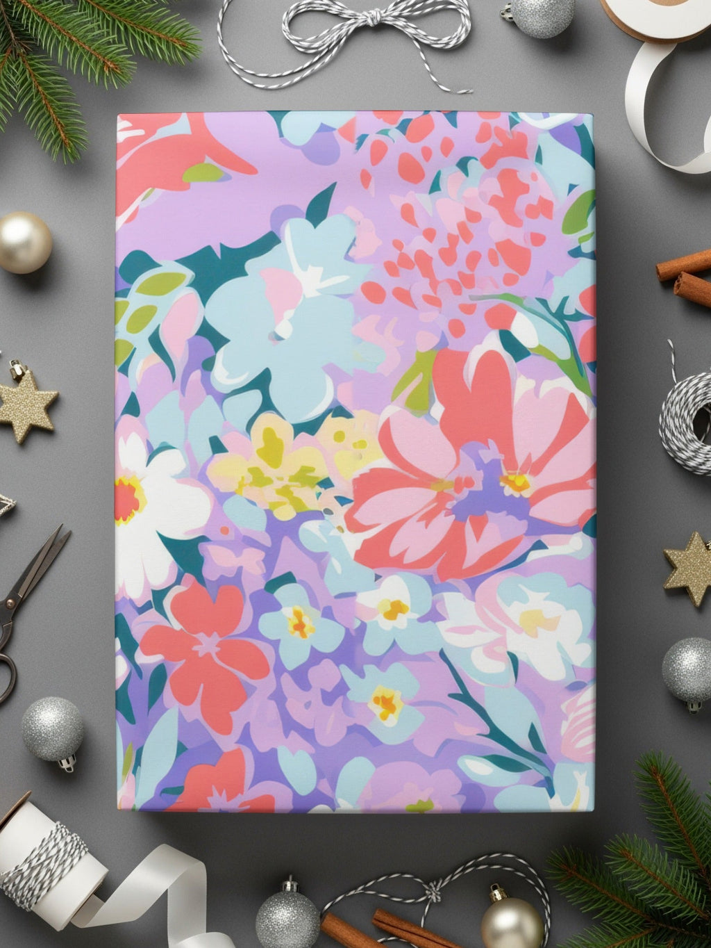 Preppy Floral Seamless Pattern, Ditsy Floral, Floral Design, Fabric Pattern, Flower Print, Commercial Use, Pastel Flowers Digital, 12x12 inches - Moore and Mountain