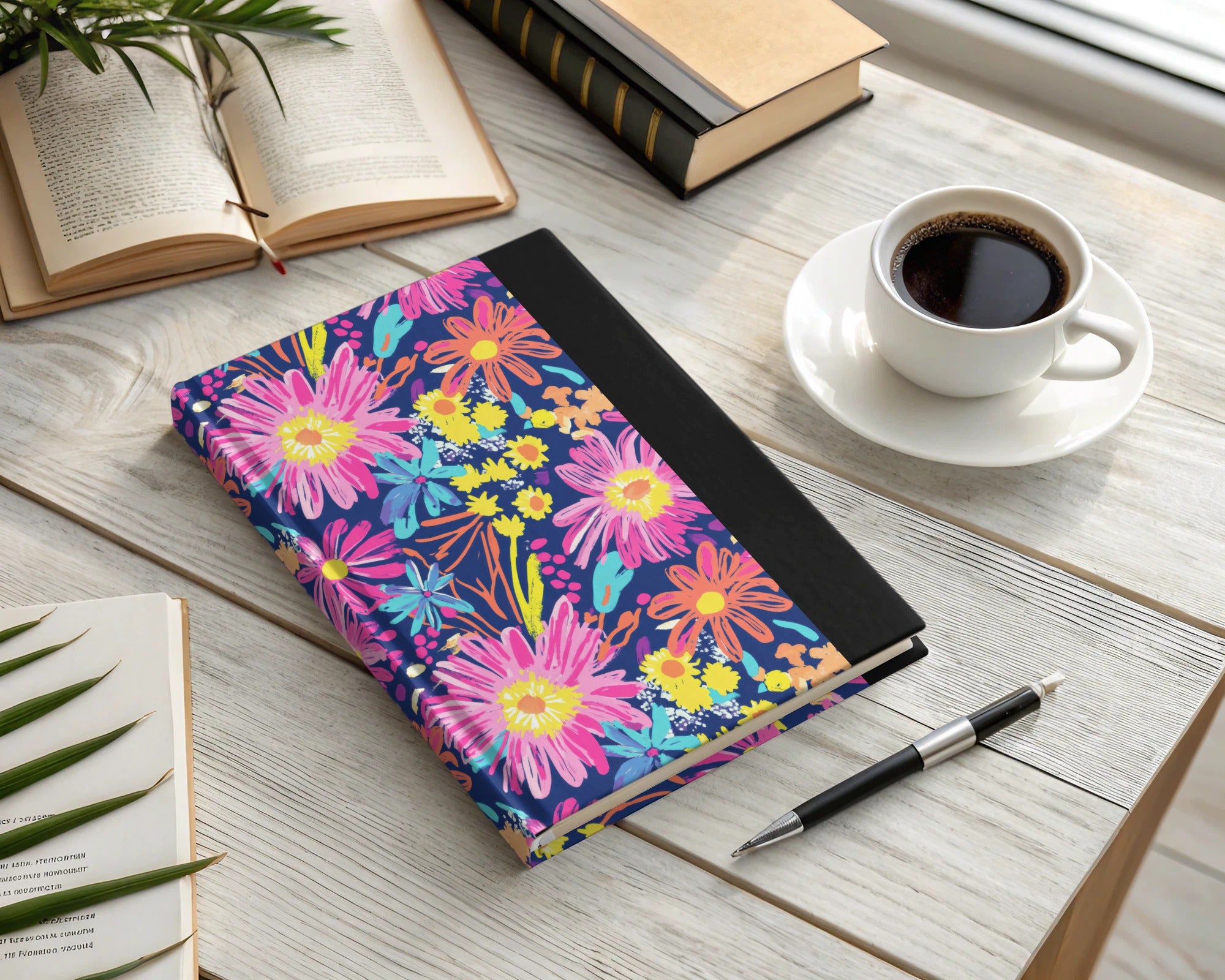 Colorful Floral Design Hardcover Journal Notebook