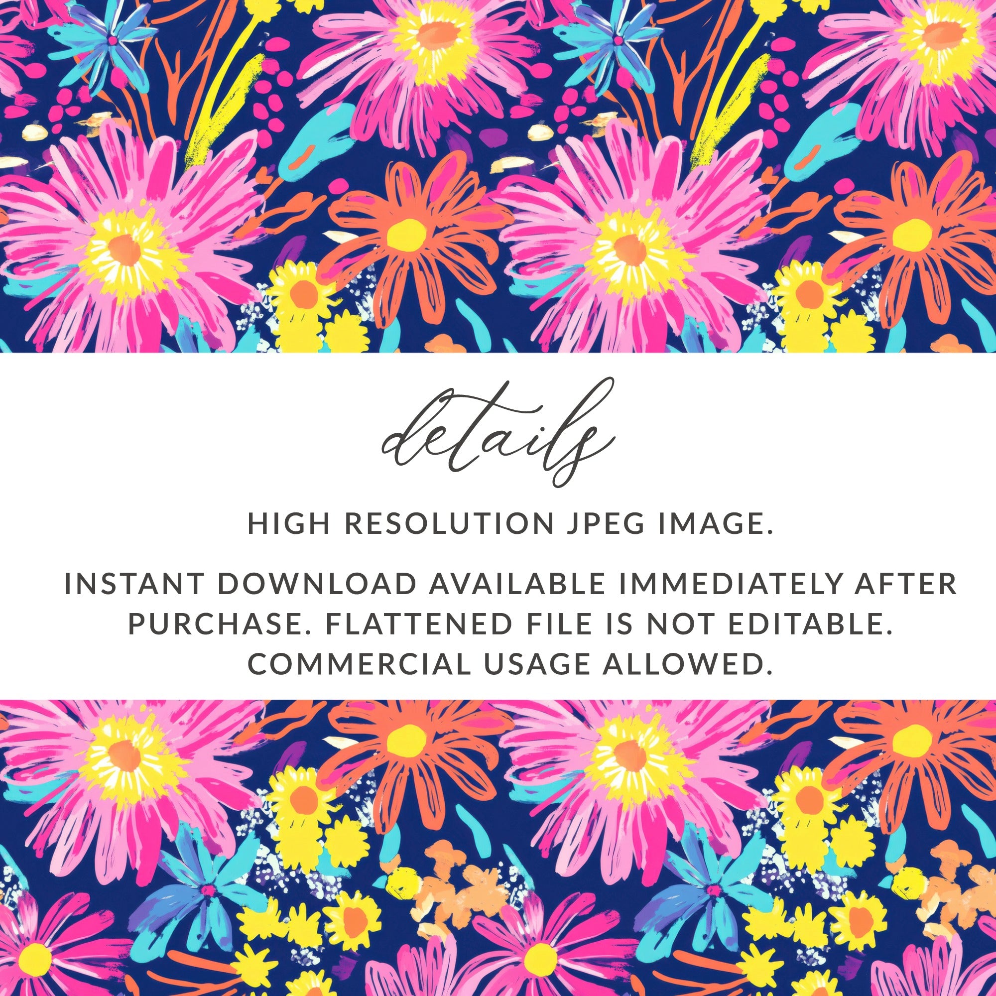 Floral High Resolution JPEG Instant Download Image