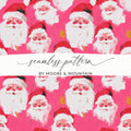 Pink Santa Claus Pattern, T-Shirt Design, Digital Paper, Christmas Seamless Pattern, Holiday Fabric Print, Festive Art, Xmas Sublimation - Moore and Mountain