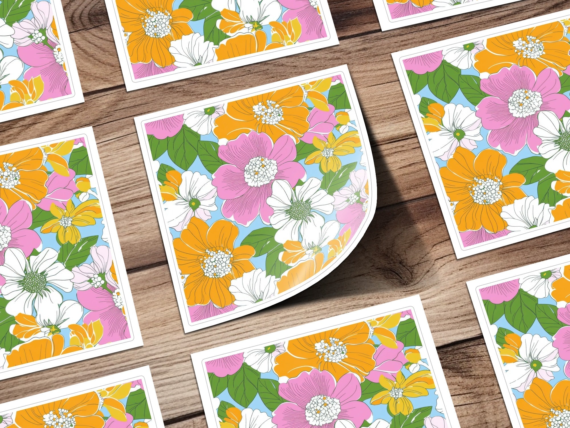 Preppy Pink Digital Download, Groovy floral background, 60s floral pattern, Retro Seamless Flowers, Floral Clipart, Y2K aesthetic - Moore and Mountain