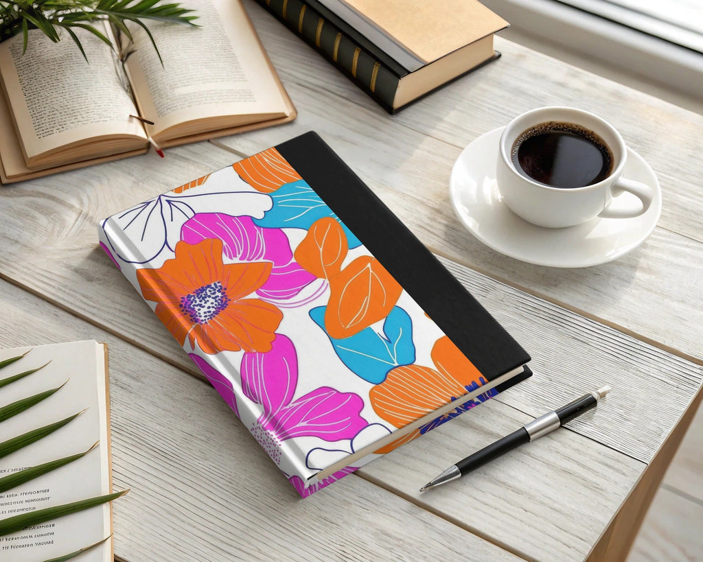 Preppy Pink Orange 60s Floral Pattern, Groovy Floral Background, Seamless Retro Flowers Digital Print, Trendy Floral Art Download - Moore and Mountain