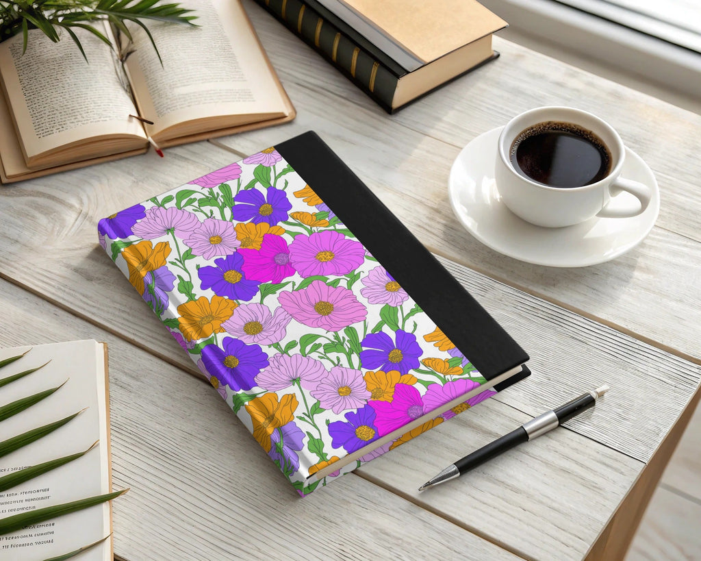 Preppy Pink, Purple, Orange 60's Floral Pattern, Digital Background, Seamless Pattern, Digital Download, Fabric Design, Wallpaper Design - Moore and Mountain