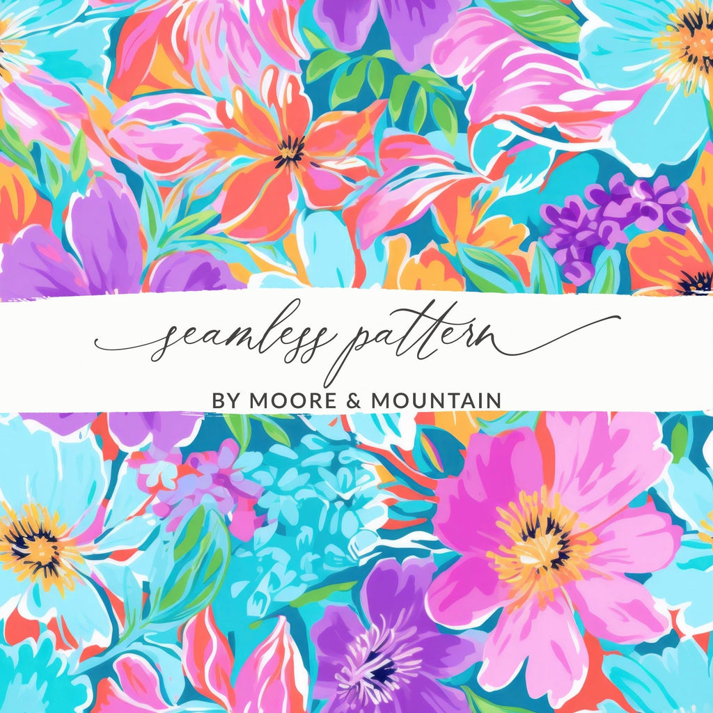 Ditsy Floral Seamless Pattern Colorful Flower Design, Fabric Print, Scrapbook Paper, Digital DownloadDigital Floral Pattern, Colorful Flowers Design, Seamless Flower Digital Paper, Bright Floral Art, Fabric Design Digital, Flower JPEG Files - Moore and Mountain