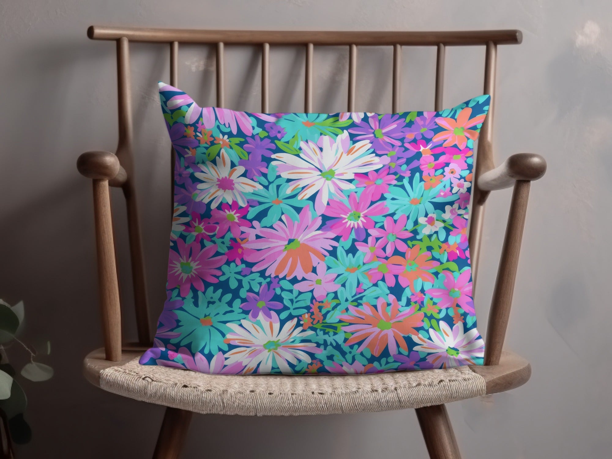 Preppy Purple Bold Floral Pattern with Bright Colors Digital - Moore and Mountain