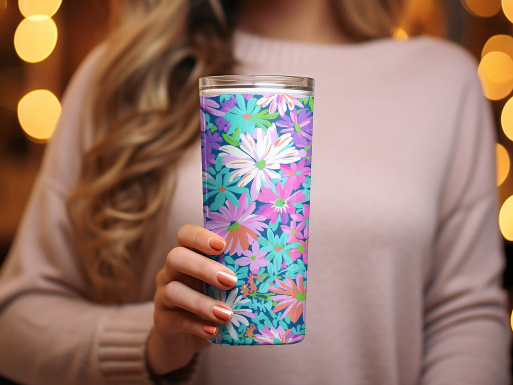 Preppy Purple Bold Floral Pattern with Bright Colors Digital - Moore and Mountain