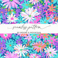 Preppy Purple Bold Floral Pattern with Bright Colors Digital - Moore and Mountain