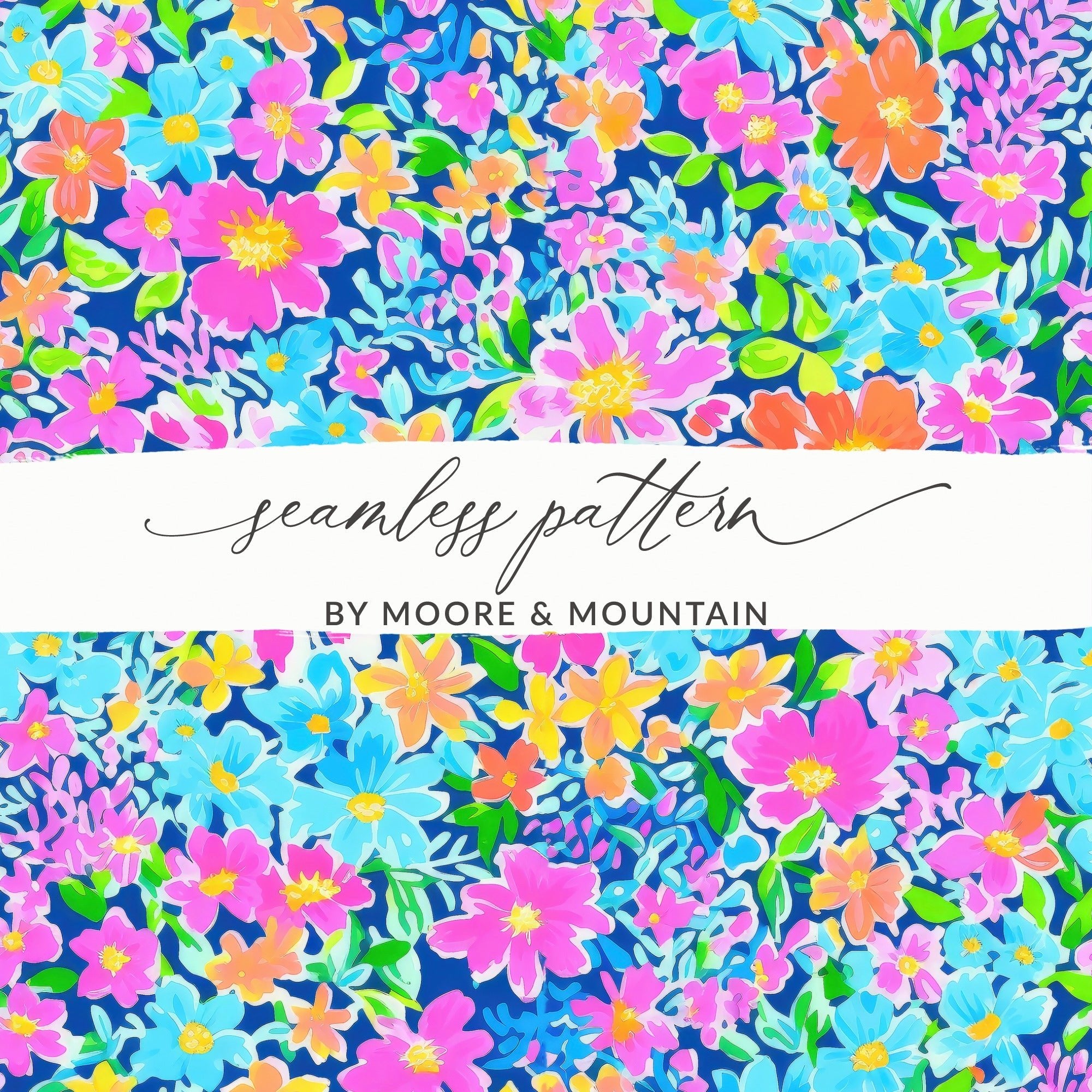 Ditsy Floral T-Shirt, Seamless Flower Pattern, Floral Clipart, Botanical Print, Fabric Design, Colorful Flower DesignFloral Seamless Pattern, Bright Colorful Flowers, Digital Paper Pack, Digital Fabric Design, Vibrant Background, Printable Art - Moore and Mountain