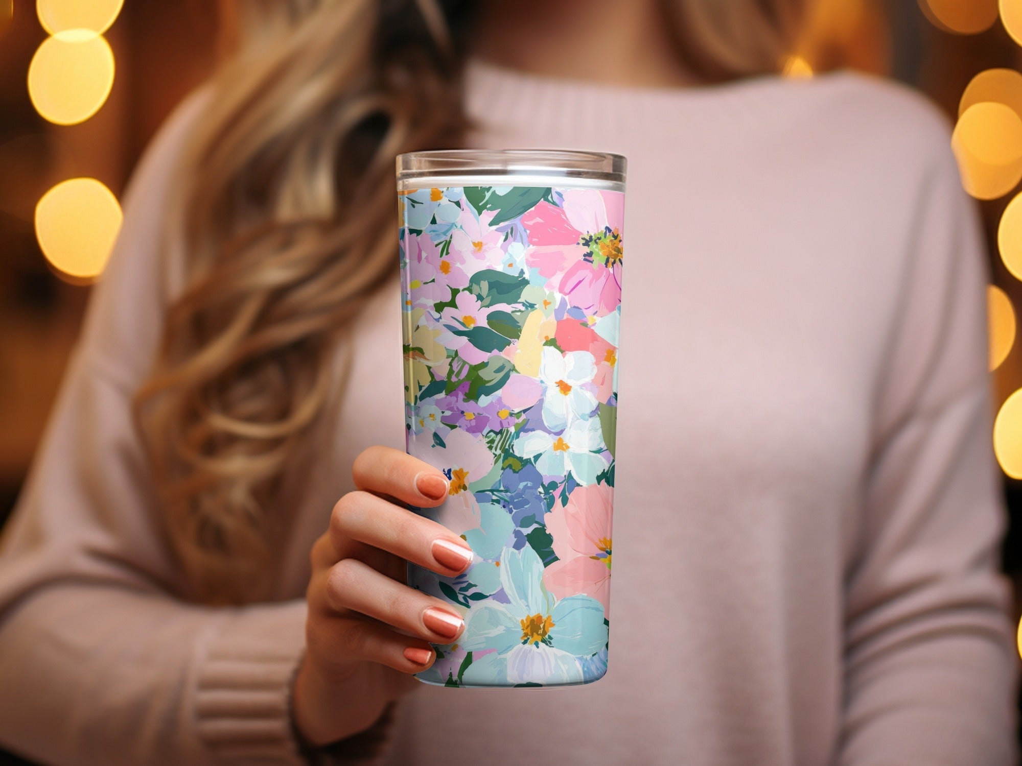 Preppy Spring Abstract Gouache Acrylic Artistic Floral Swirl in Pastels Digital Download Pattern - Moore and Mountain