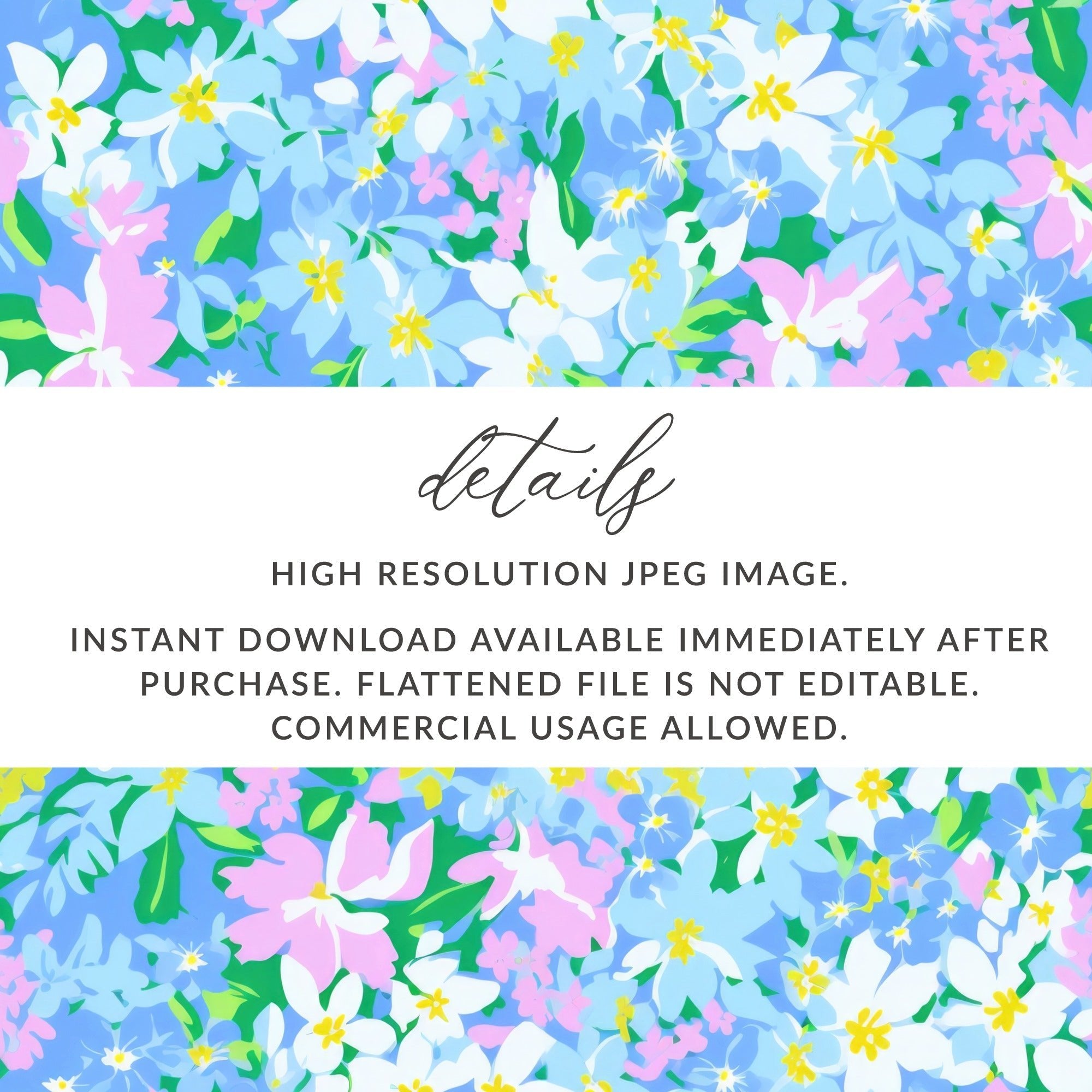 Ditsy Floral T-Shirt, Digital Art, Seamless Flower Pattern, Floral Clipart, Botanical Print, Fabric Design, Colorful Flower Design - Moore and Mountain