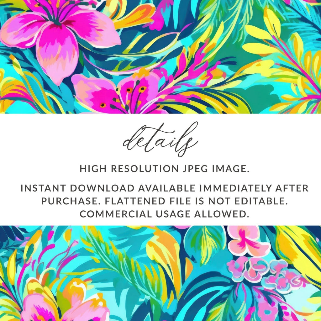 Preppy Tropical Flora Pattern Seamless Beachy Background - Moore and Mountain
