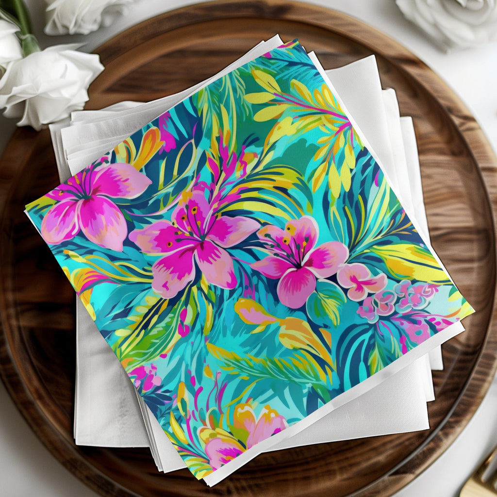 Preppy Tropical Flora Pattern Seamless Beachy Background - Moore and Mountain