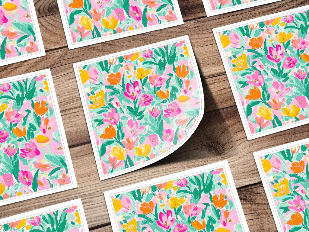 Preppy Tulips Seamless Playful Pastel Floral Blooms Seamless Pattern Abstract - Moore and Mountain