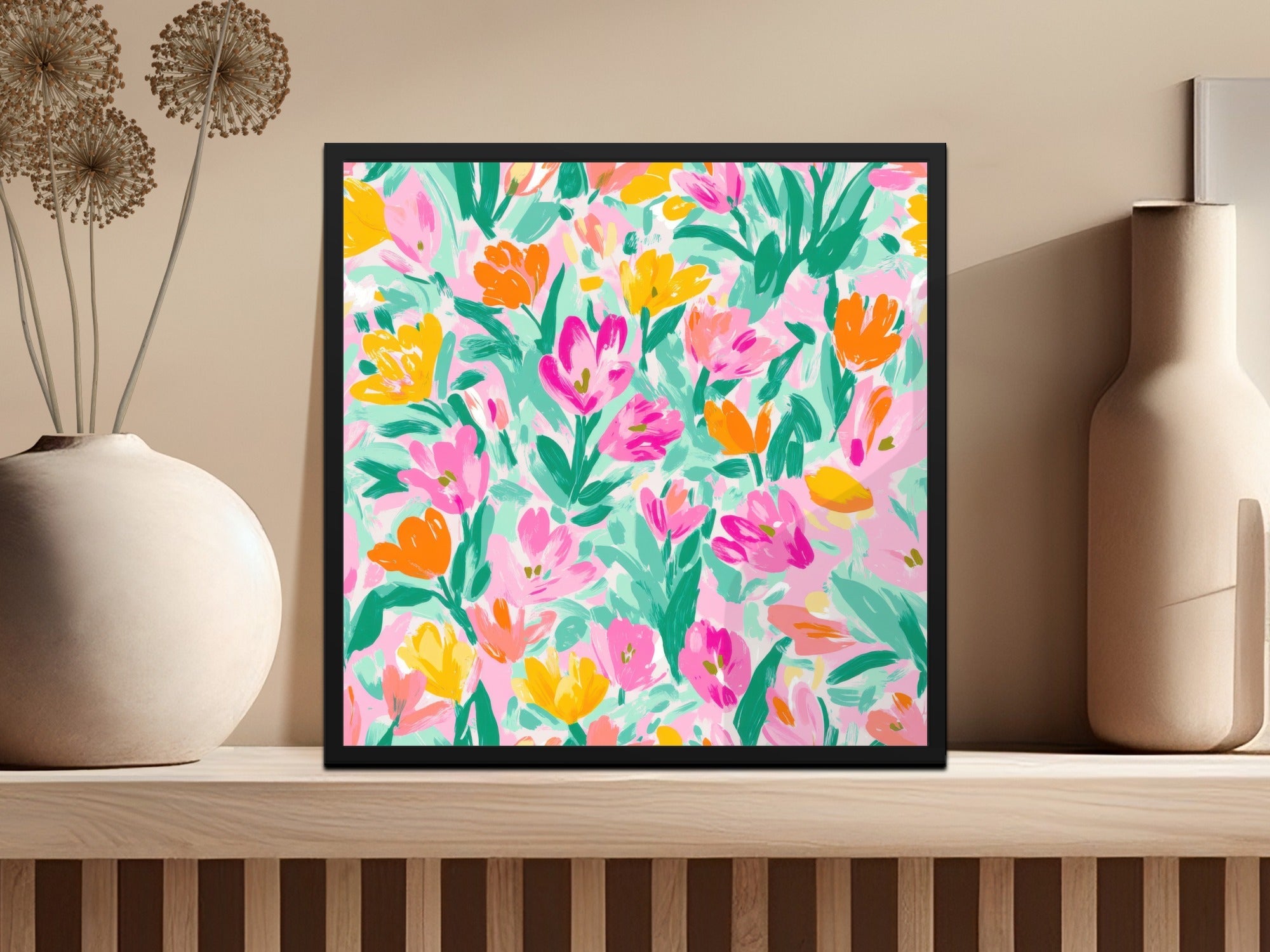 Preppy Tulips Seamless Playful Pastel Floral Blooms Seamless Pattern Abstract - Moore and Mountain