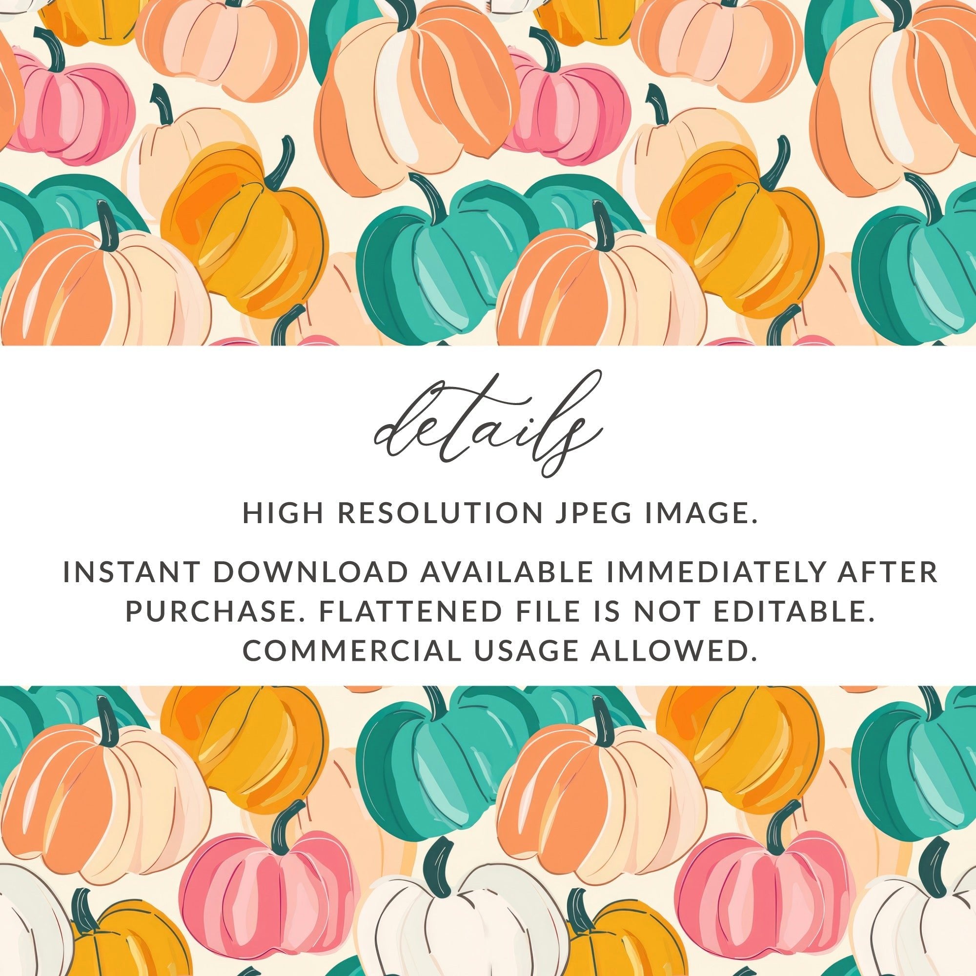 Pumpkin Digital Paper, Seamless Pattern, Fall Harvest Clipart, Autumn Theme, Pastel Pumpkins, Scrapbooking Paper, Fabric Design, Digital - Moore and Mountain