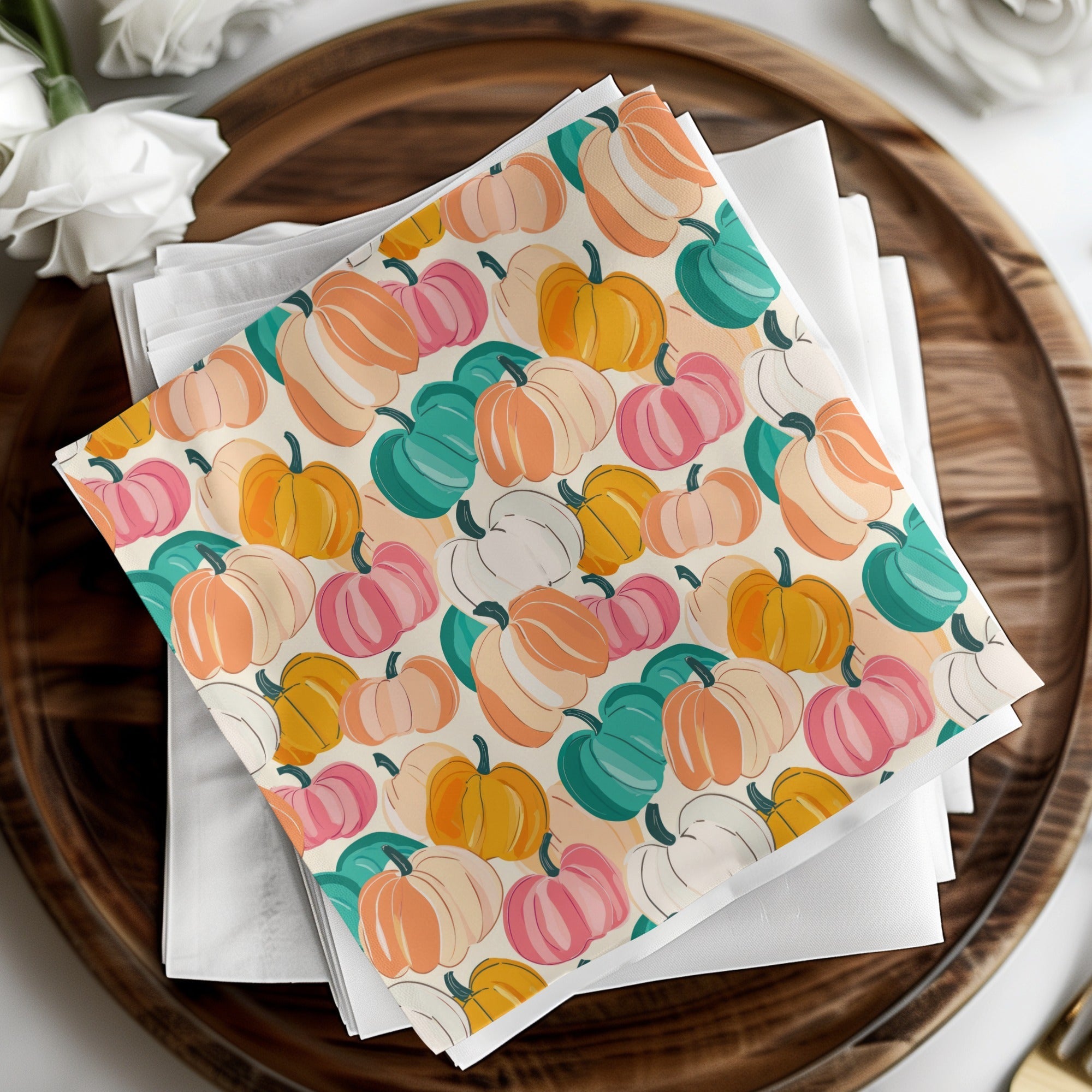 Pumpkin Digital Paper, Seamless Pattern, Fall Harvest Clipart, Autumn Theme, Pastel Pumpkins, Scrapbooking Paper, Fabric Design, Digital - Moore and Mountain