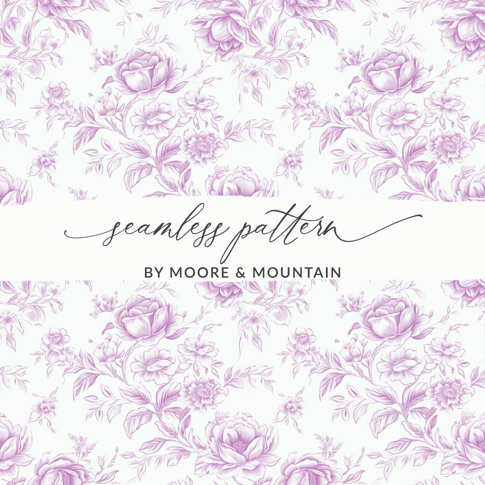 Purple Floral Digital Paper, Seamless Flower Pattern, Watercolor Floral, Elegant Spring, Floral Print, Fabric Design, Scrapbook Paper - Moore and Mountain