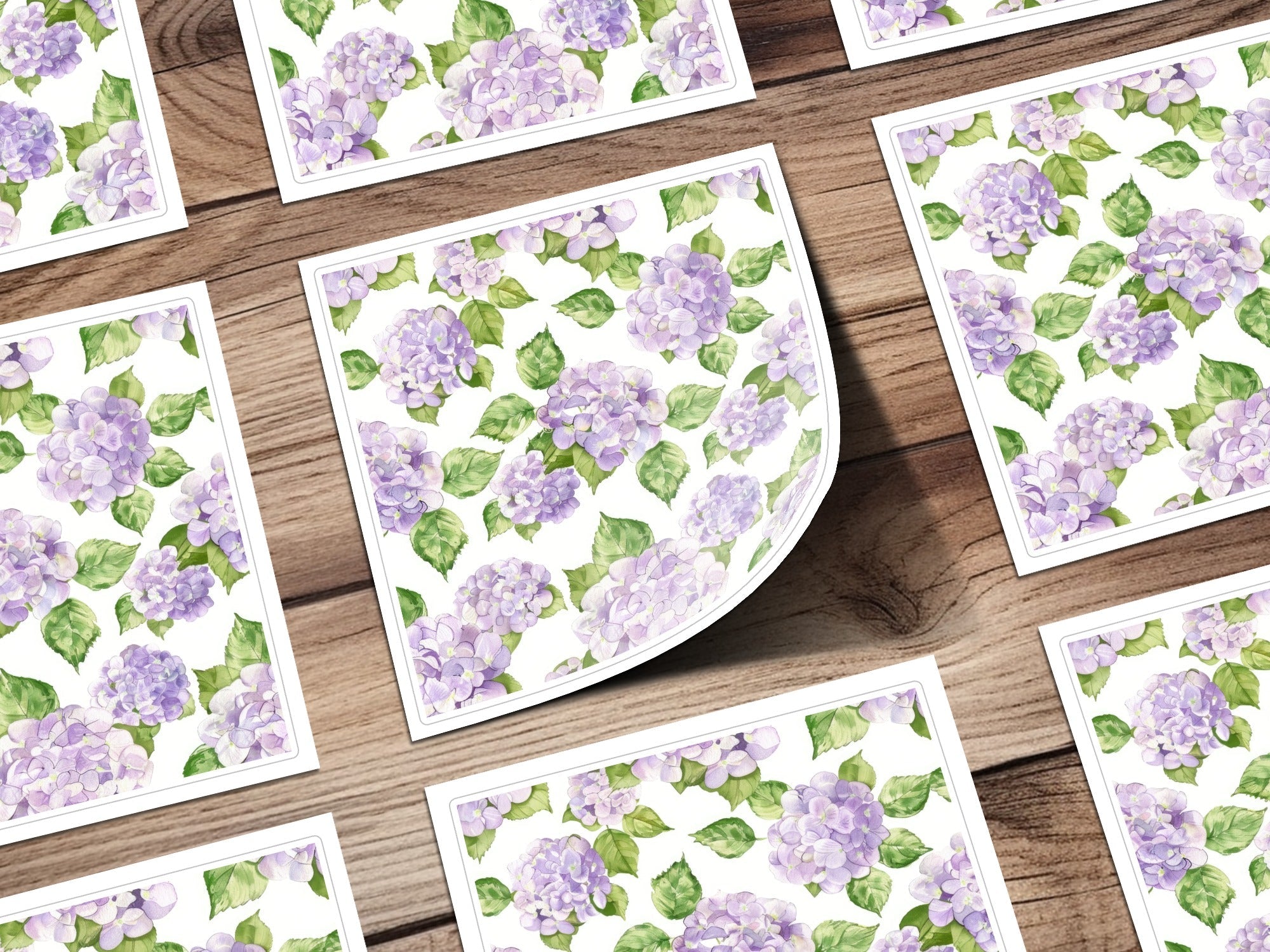 Purple Hydrangea Digital Paper, Seamless Floral Pattern, Watercolor Flowers, Scrapbook Paper, Fabric Print, Digital Download - Moore and Mountain