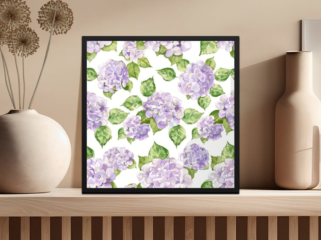 Purple Hydrangea Digital Paper, Seamless Floral Pattern, Watercolor Flowers, Scrapbook Paper, Fabric Print, Digital Download - Moore and Mountain