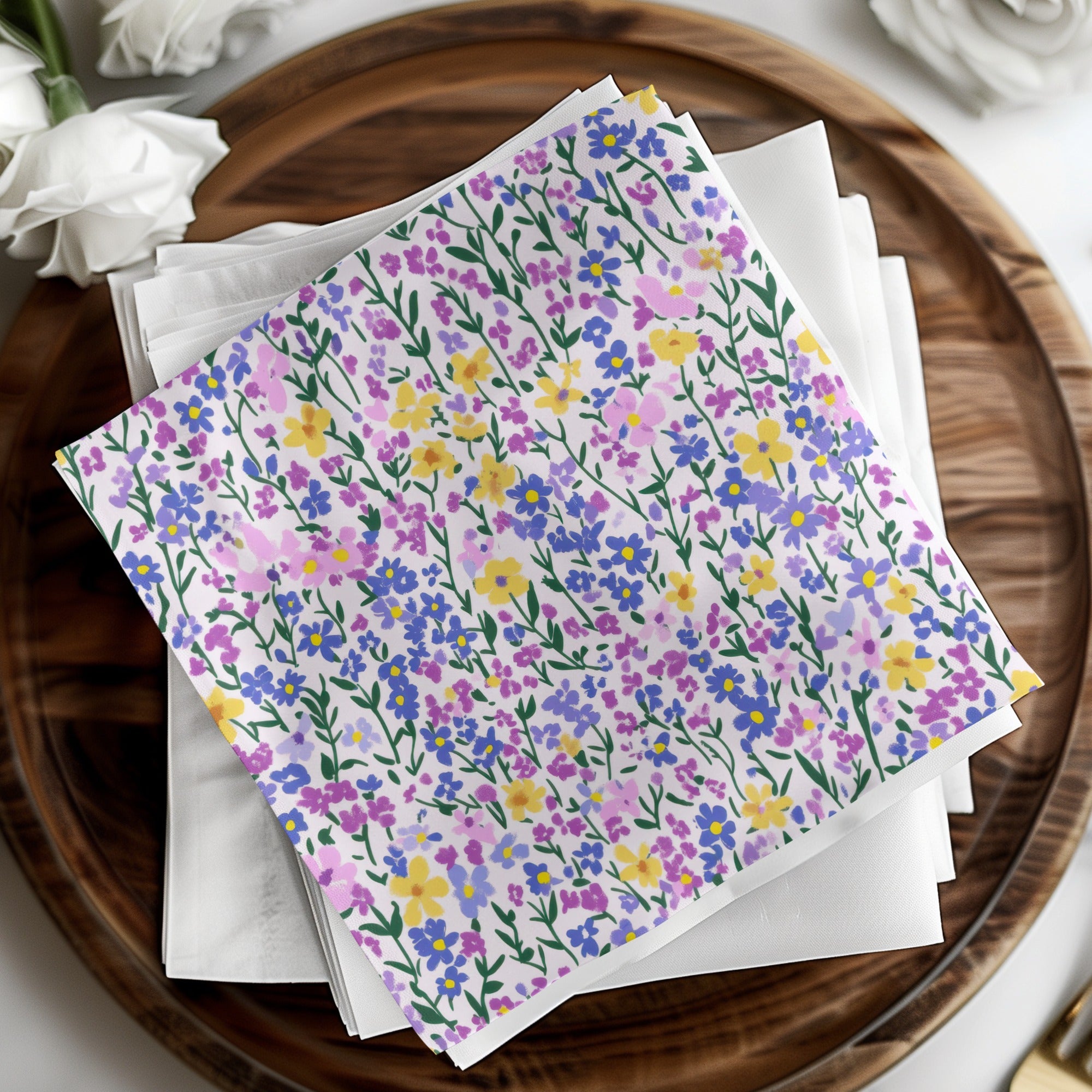 Colorful Floral Print Stationery Sheets Pack