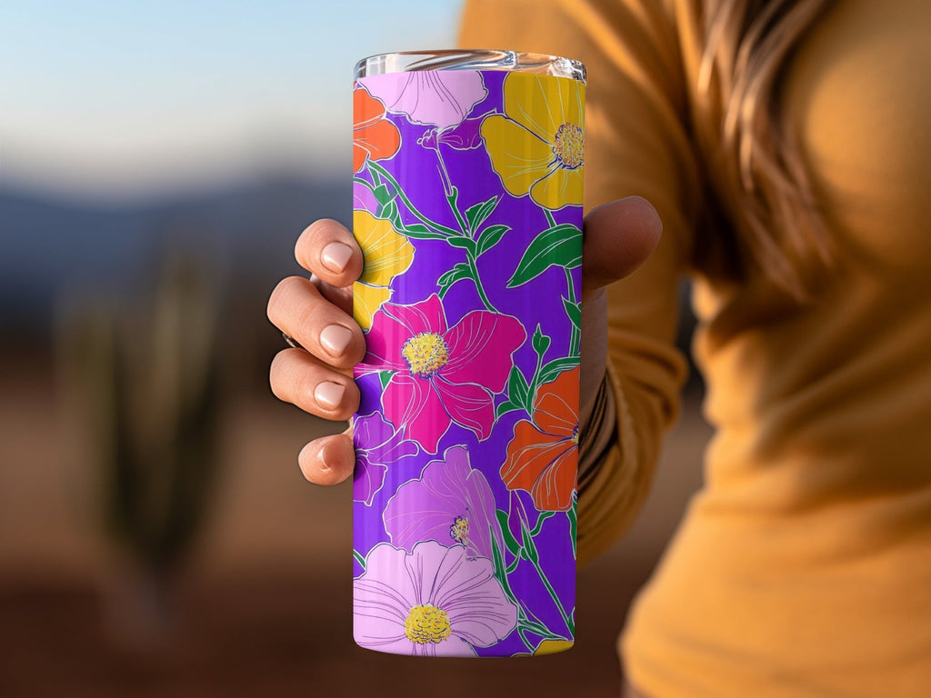 Purple Preppy 60s floral pattern, Groovy Floral Background, Seamless Retro Flowers Digital Products, Pattern Design - Moore and Mountain