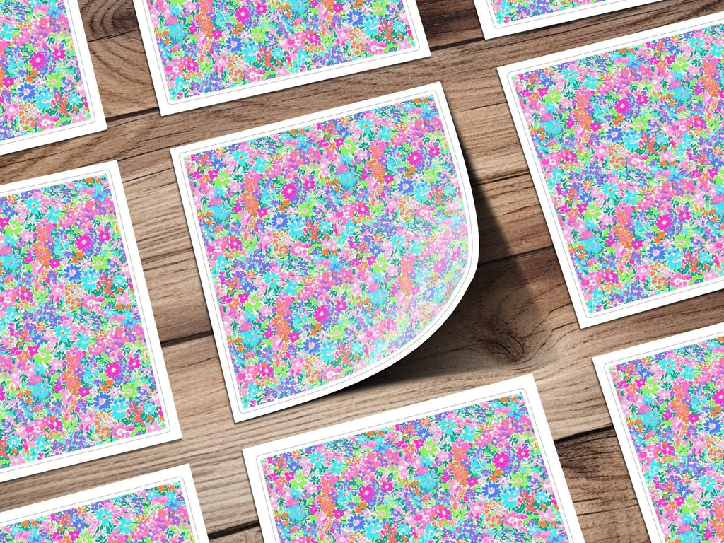 Ditsy Colorful Floral Pattern Digital Paper, Bright Flowers Seamless Pattern, Fun Print Design Download, Scrapbook Paper, Fabric Design - Moore and Mountain