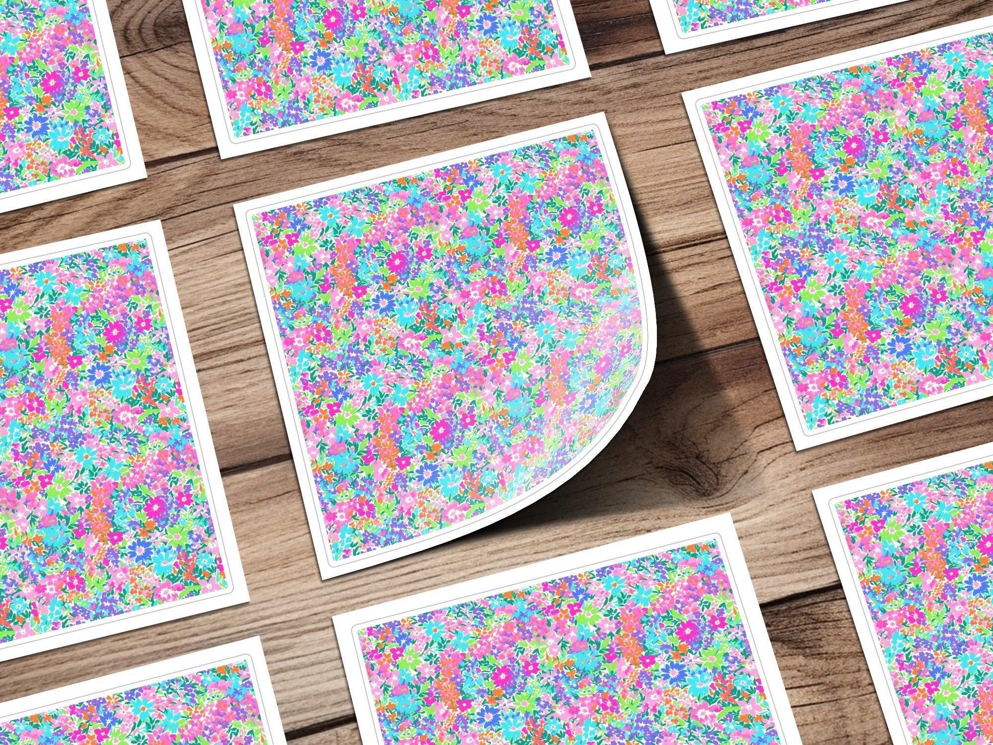 Ditsy Colorful Floral Pattern Digital Paper, Bright Flowers Seamless Pattern, Fun Print Design Download, Scrapbook Paper, Fabric Design - Moore and Mountain