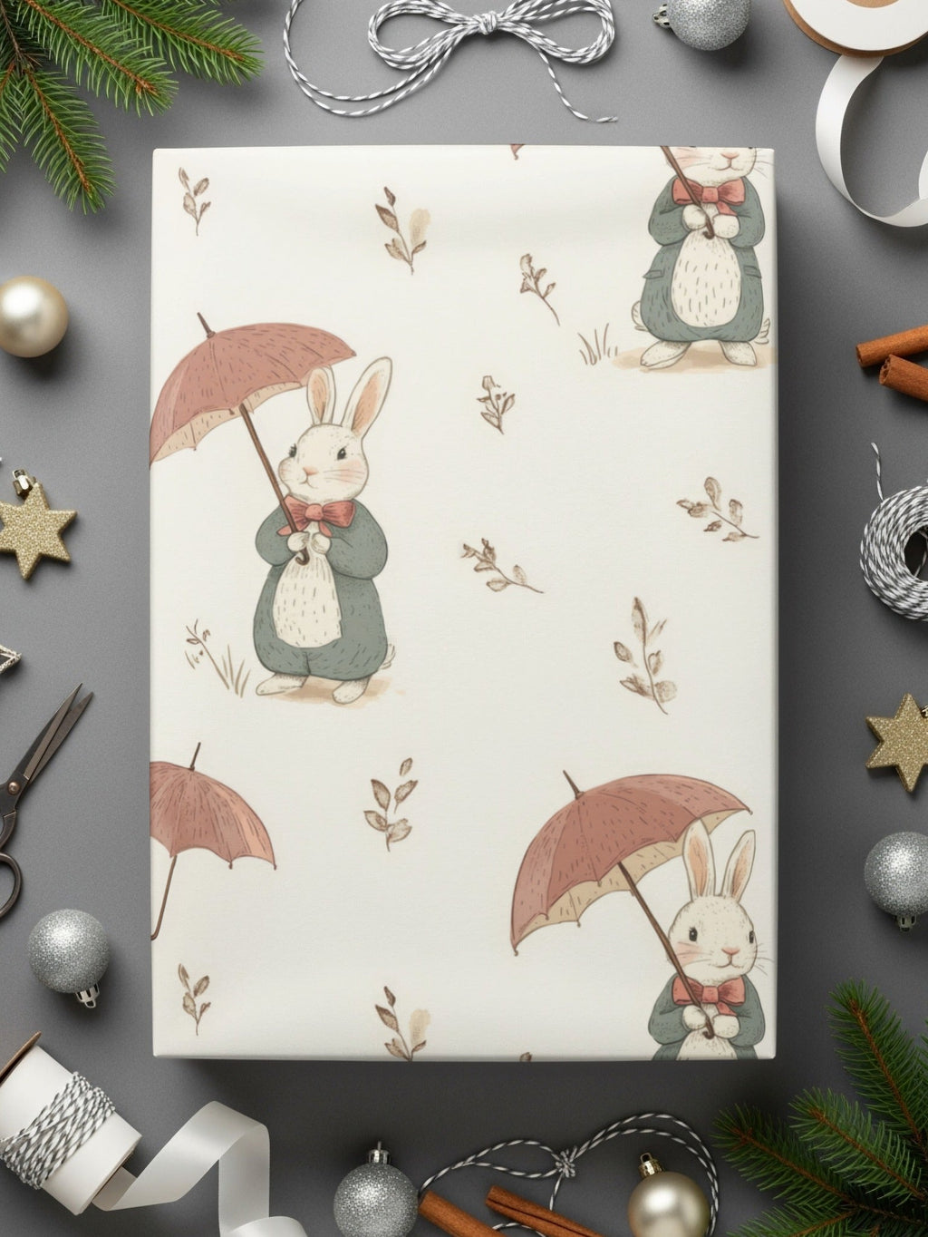 Rabbits with Umbrellas Adorable Bunnies with Umbrellas Seamless Pattern Design - Moore and Mountain