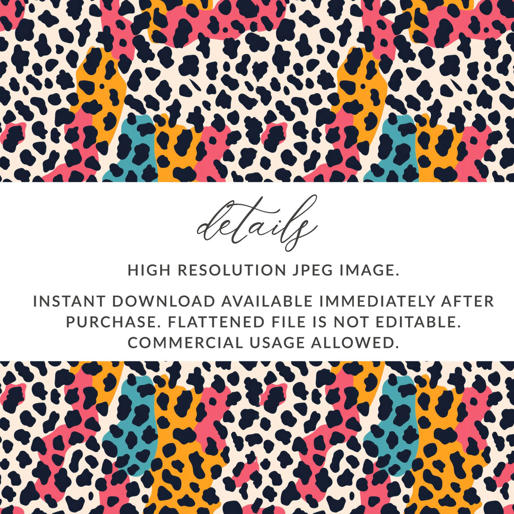 High Resolution Colorful Leopard Print Digital Download