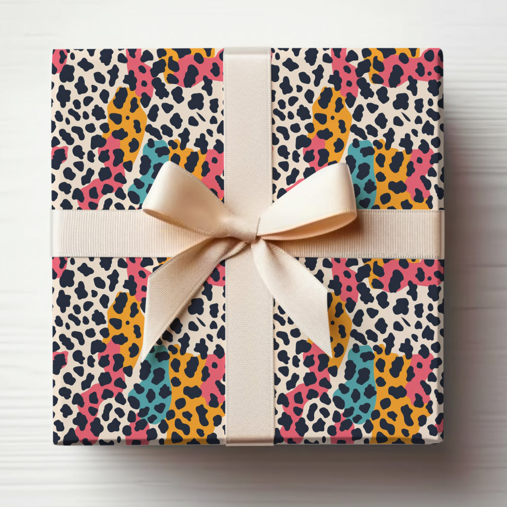 Colorful Wild Animal Print Gift Wrap Pattern Box