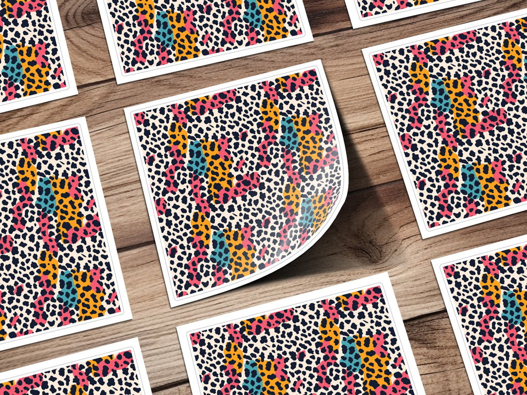 Vibrant Multicolor Leopard Spots Pattern Sticker Sheet