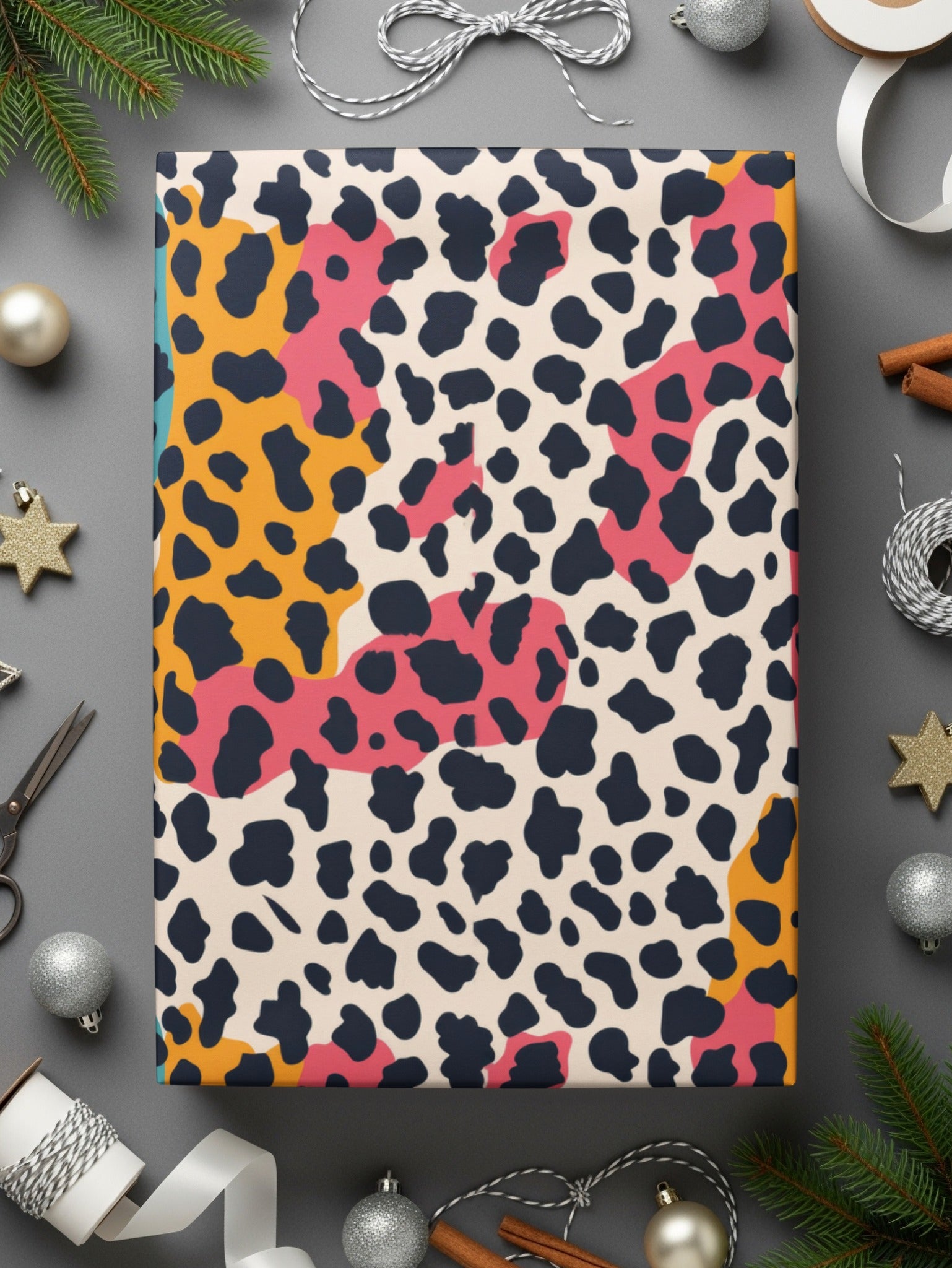 Colorful Leopard Print Gift Wrap for Any Occasion