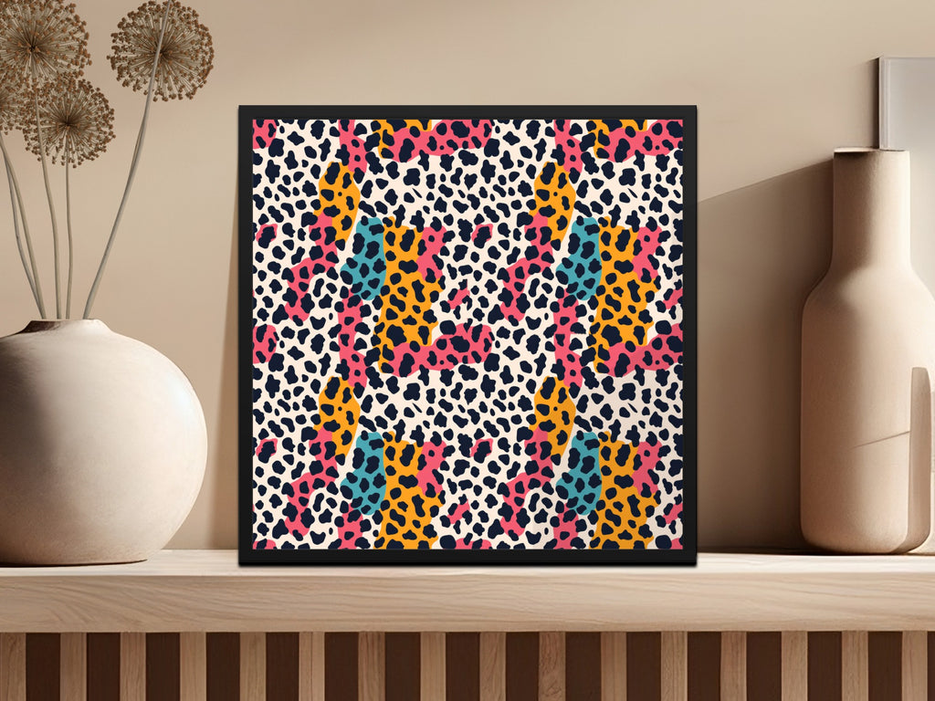 Vibrant and Colorful Abstract Leopard Print Wall Art