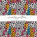 Vibrant Colorful Leopard Print Seamless Pattern Design