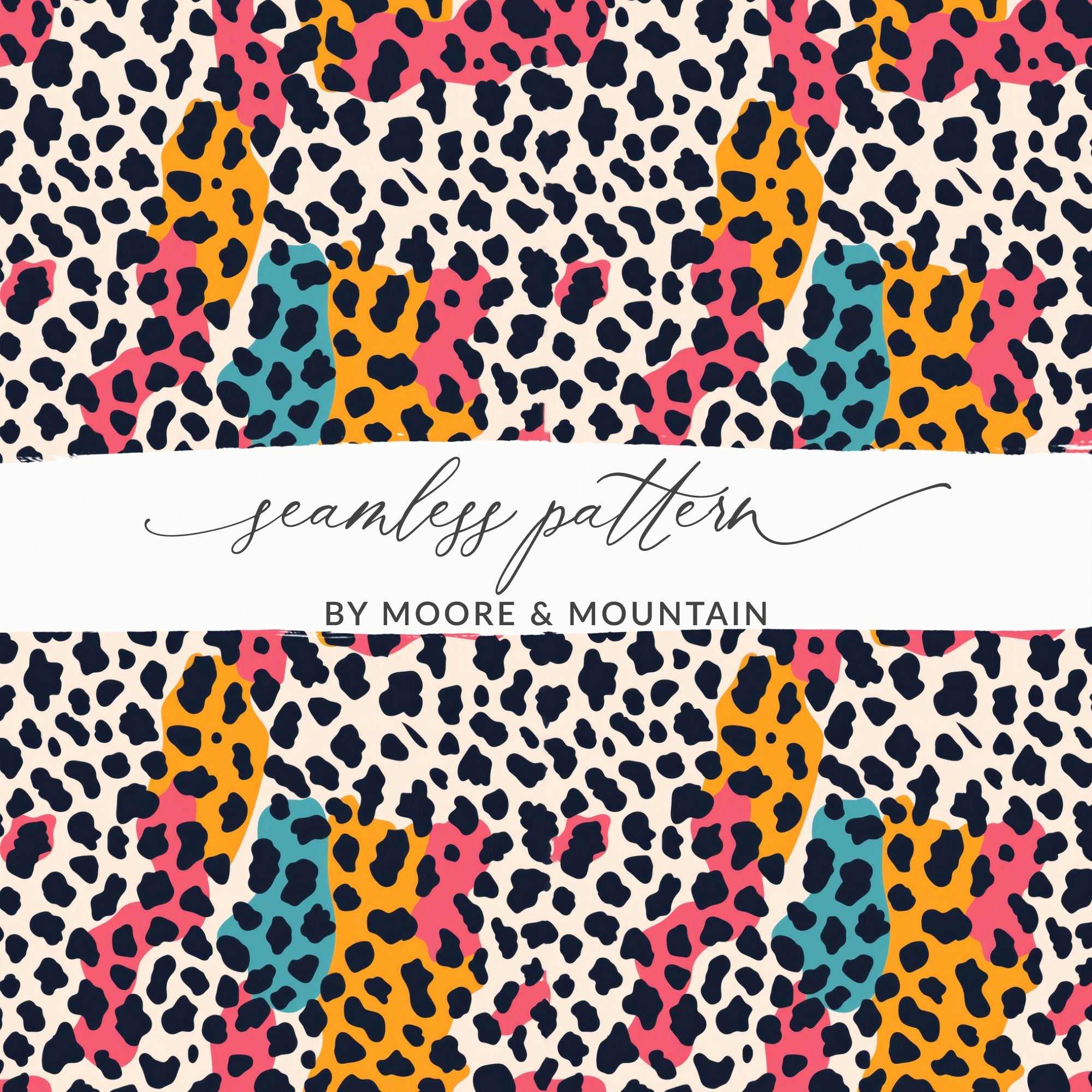 Vibrant Colorful Leopard Print Seamless Pattern Design