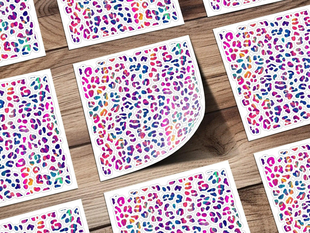 Rainbow Leopard Print Digital Paper, Seamless Animal Print Pattern, Bright Colorful Background, Digital Fabric Design Download - Moore and Mountain