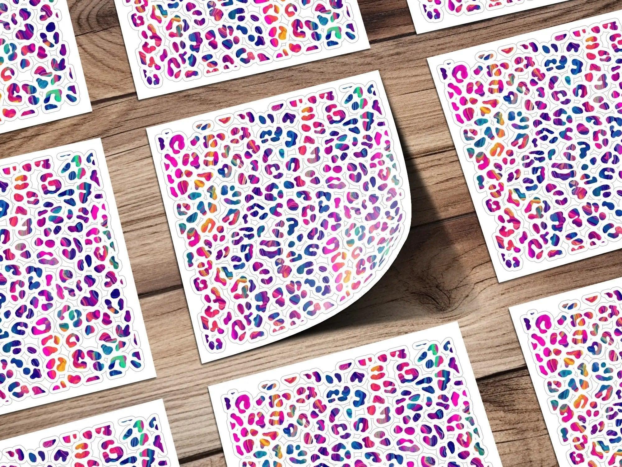 Rainbow Leopard Print Digital Paper, Seamless Animal Print Pattern, Bright Colorful Background, Digital Fabric Design Download - Moore and Mountain