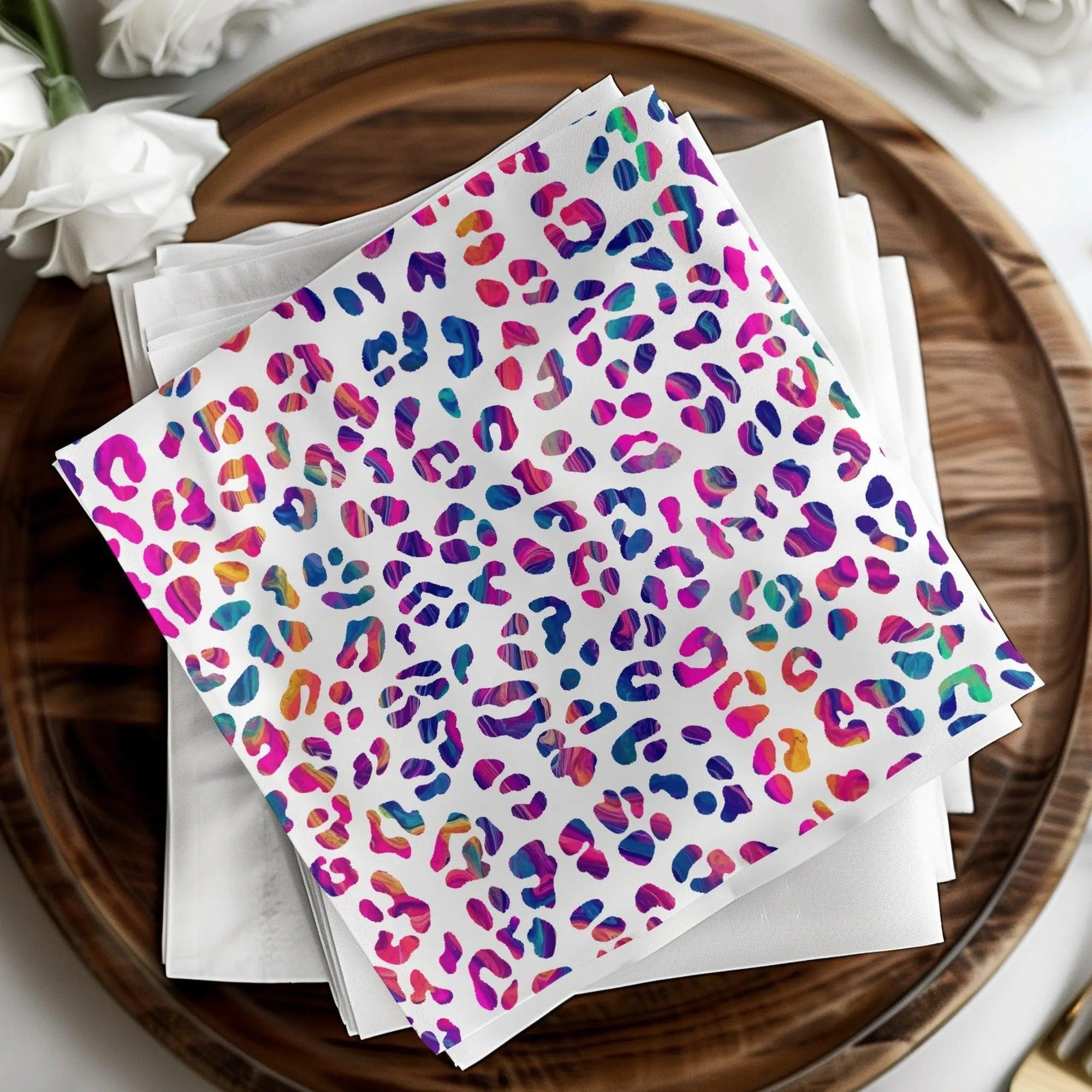 Rainbow Leopard Print Digital Paper, Seamless Animal Print Pattern, Bright Colorful Background, Digital Fabric Design Download - Moore and Mountain