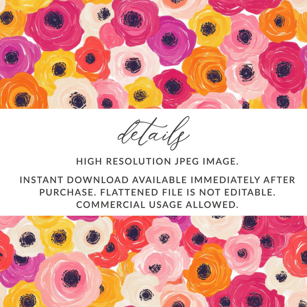 Vibrant Floral High Resolution JPEG Instant Download
