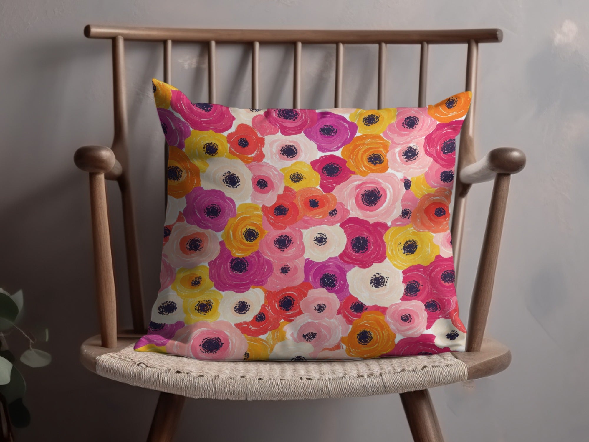 Colorful Floral Cushion for Home Decor and Comfort
