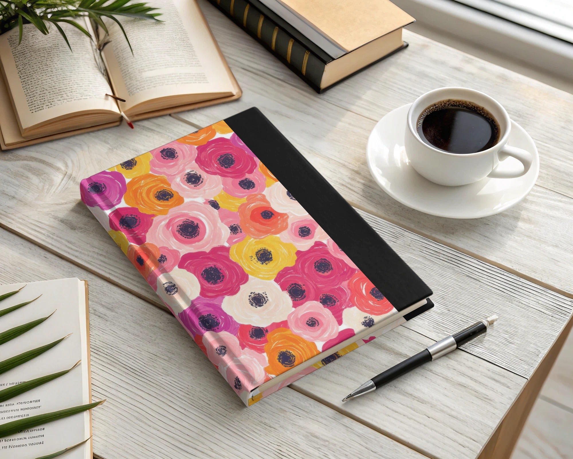 Colorful Floral Design Hardcover Notebook Product