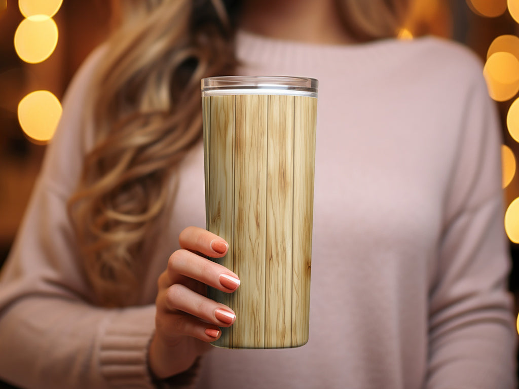 Stylish Wood Grain Pattern Tumbler for Coffee or Tea