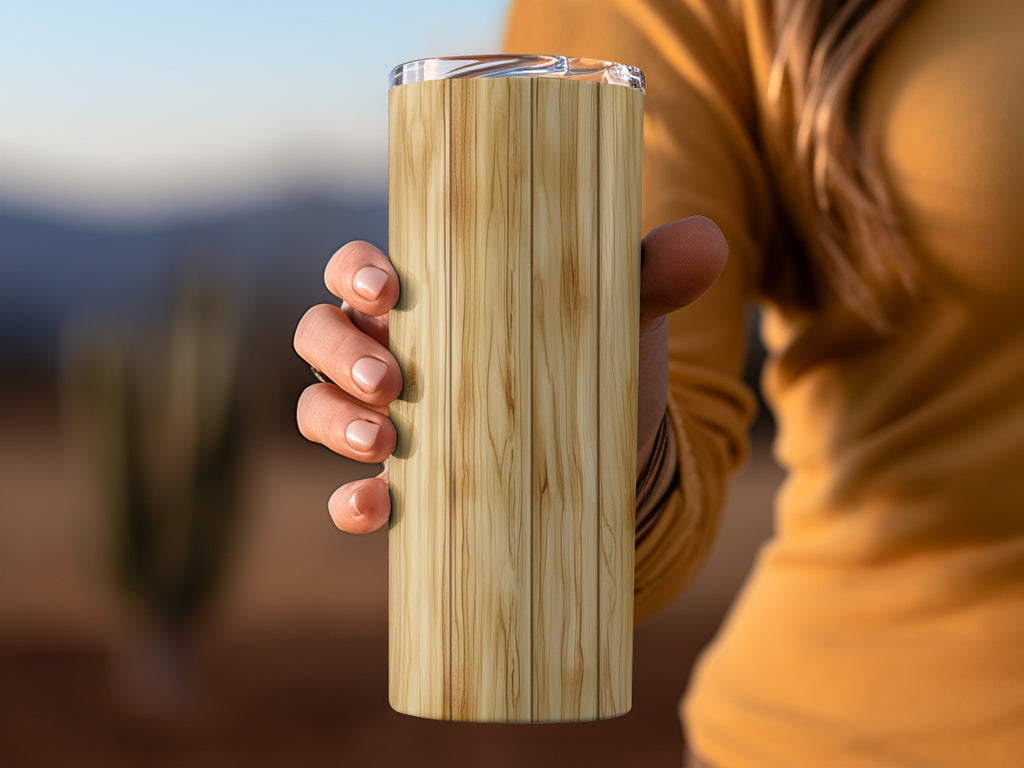 Stylish Wood Grain Design Insulated Tumbler Cup