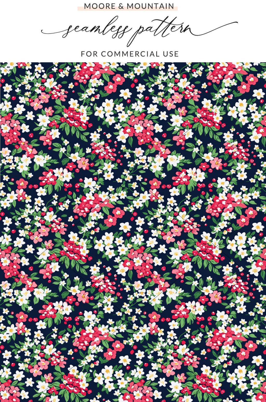 Bright Colorful Floral Seamless Pattern for Commercial Use