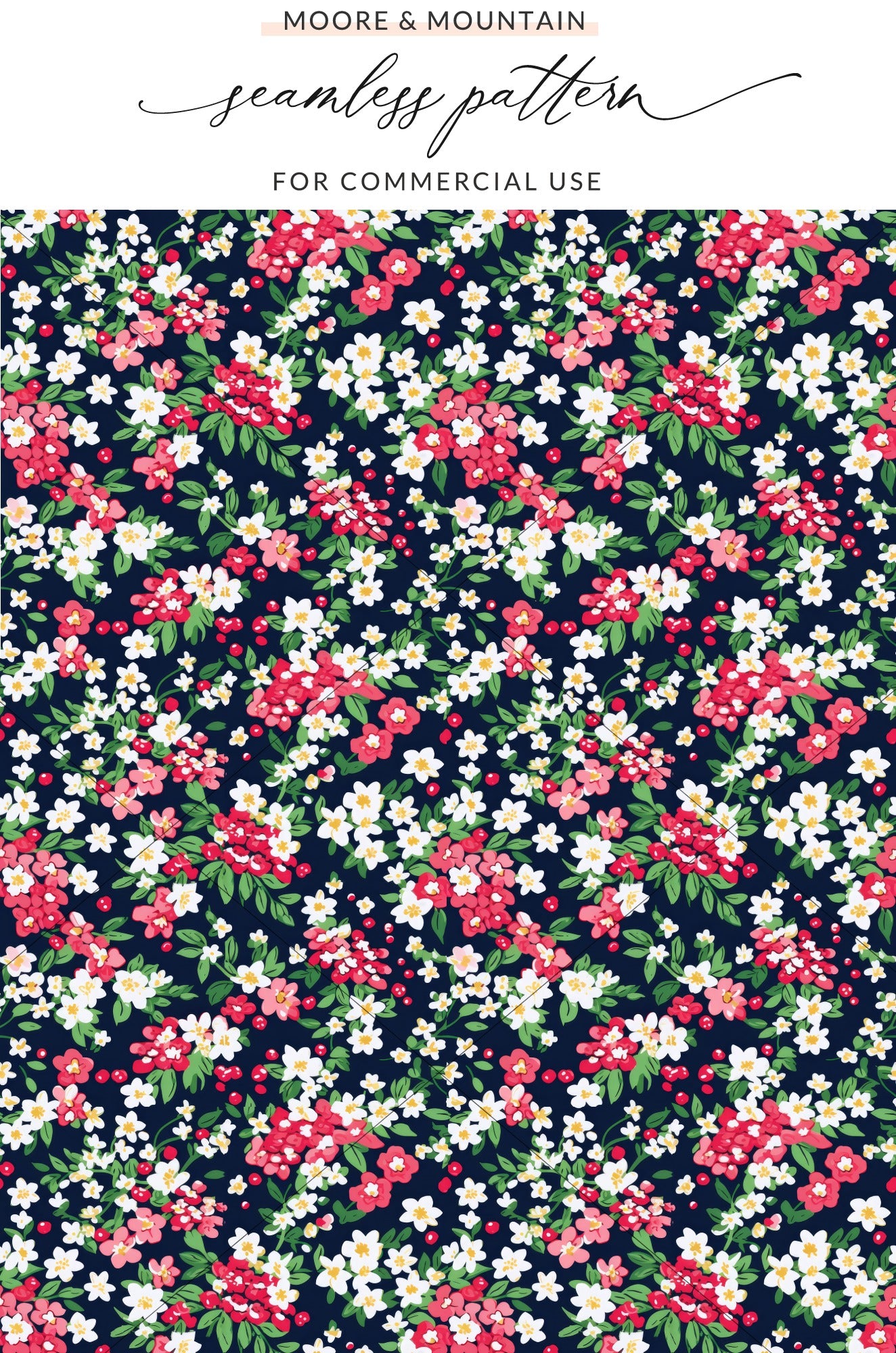 Bright Colorful Floral Seamless Pattern for Commercial Use