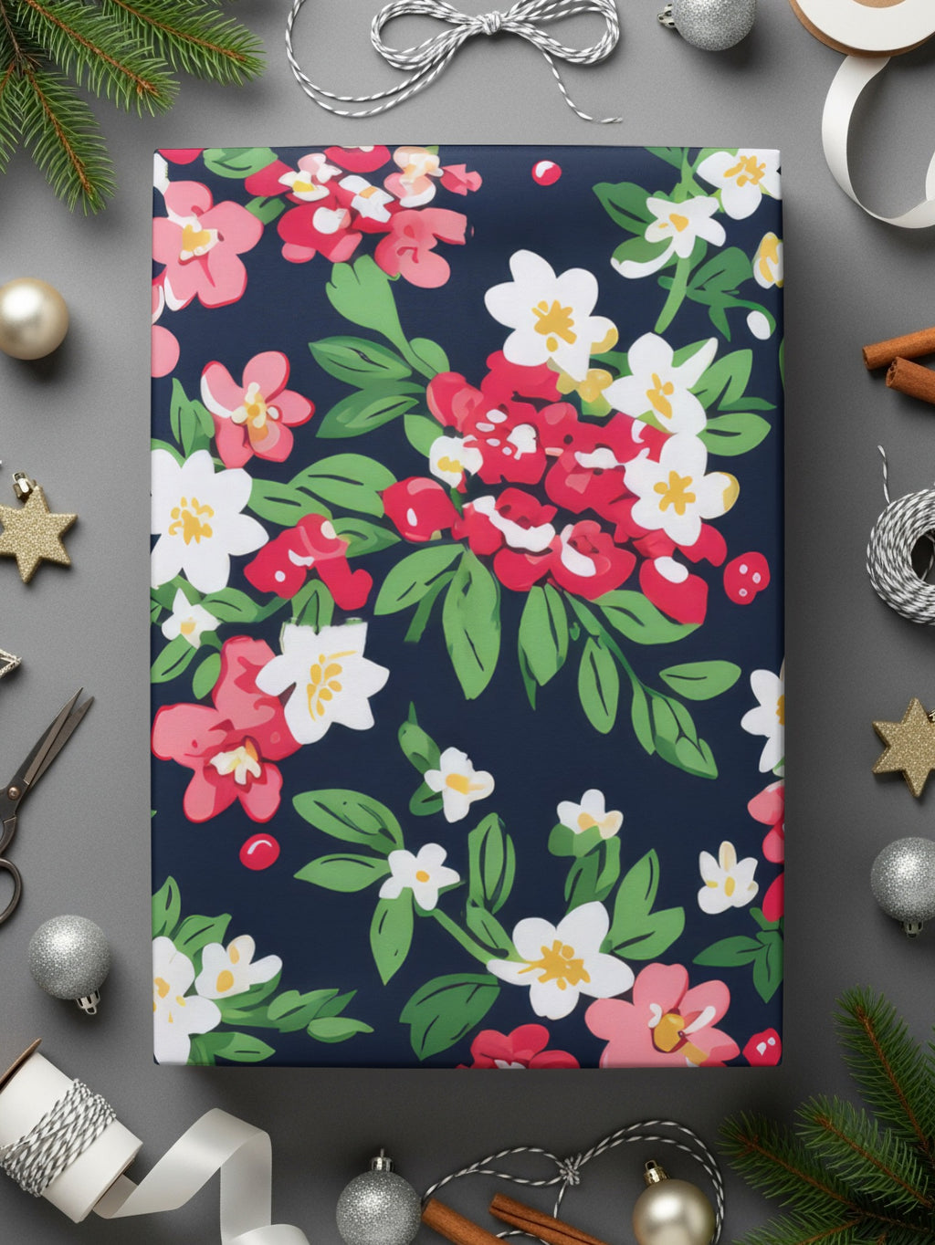 Festive Floral Patterned Gift Wrap for Any Occasion