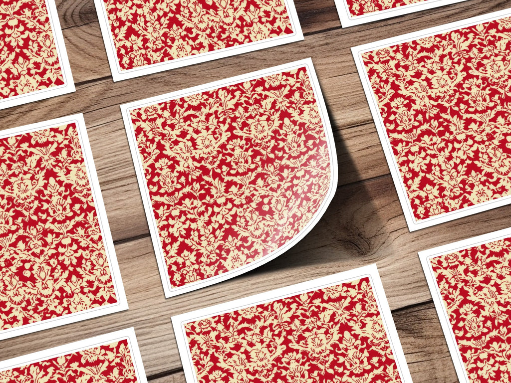 Red Damask Digital Paper, Floral Pattern, Seamless Texture, Scrapbook Paper, Fabric Design, Printable Background, Digital Download - Moore and Mountain